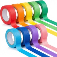 10Roll Colored Masking Tape, 33 Ft x 1 inch Rainbow Painters Tape for Crafts & Labeling, Craft Supplies for Kids, Teachers, and Office, Color Coding, 