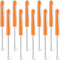 10 Pieces Pocket Screwdriver Mini Tops and Pocket Clips Magnetic Slotted Small Screw Driver with a Single Blade Head for Mechanical, Electrician(Orang