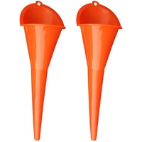 2PCS Long Neck Oil Funnels, Multi-Purpose Spill Saver Funnel, Plastic Funnel for Filling Automotive Oils Lubricants Engine Oils Water Diesel Fuel Kero