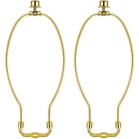 2 Pcs 10Inch Lamp Shade Harp Holders Detachable Heavy Duty DIY Lighting Accessories for Floor Lamps and Table Finials (Polished Brass)
