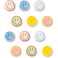 12Pcs Fridge Magnets Cute Refrigerator Magnets, Colorful Magnets for Whiteboard Cabinet Locker, Resin Smile Face Decorative Magnets for Classroom Kitc