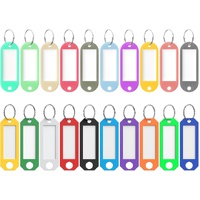 20 Pcs Key Tags, 20 Color Key Tags with Labels, Key Labels for Keychain, Plastic Key Identifiers with Split Ring, Blank Key Ring Tags for House, Offic