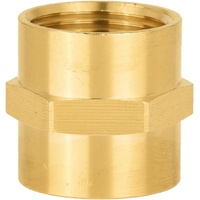 (Pack of 2)  3/4" x 3/4" Female NPT Coupling, Soild Brass Hex Nipple Brass Pipe Fittings,(NPT076)