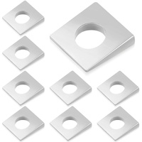 10 Pcs 1/2" Square Beveled Washer, 1-1/8" x 1-1/8" Wedge Washers Metal Shims for Leveling Carbon Steel Galvanized 2mm to 6.6mm Thick for Shim Leveling