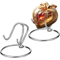 2 Pcs Heart Keepsake Urn Stand Stainless Steel Display Stand for 2.75-3.00 Inch Memorial Keepsake Mini Heart Cremation Urn for Honor Your Loved One Fu