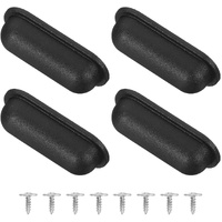 4Pcs Luggage Replacement Pads, Plastic Luggage Stand Feet Stud, Suitcase and Travel Gear Bottom Side Accessories with Self-Tapping Screws, Black (57x2