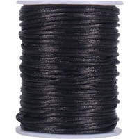 Nylon Satin Cord, 295 Feet 2mm Black Silky Rattail Cord Necklace String for Jewelry Making, Bracelets, Necklaces, Lanyards, Keychains, Beading
