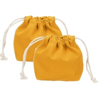 2 Pcs Drawstring Makeup Bag, 4.7" Canvas Cosmetic Bag Women's Make Up Bags Toiletry Organizer Pouch for Travel Toiletries Accessories, Orange