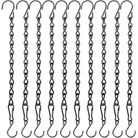 10 Pack 9.5 Inch Black Hanging Chains, Garden Plant Hangers for Hanging Bird Feeders, Billboards, Chalkboards, Basket, Planters, Lanterns, Wind Chimes