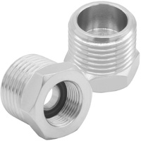 1/2 G Male to 3/8 Compression Female Thread Bushing Pipe Fitting, Nickel Plated Brass Reducer Faucet Connector Water Hose Adapter, Supply Line Adapter