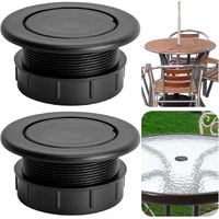 2 Pcs 2 Inch Parasol Umbrella Hole Ring Plug and Cap Set, Thicker Patio Table Hole Cover Insert, Deck Table Umbrella Holes Plug Replacement Parts for 