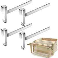 4 Pcs Beehive Frame Holder- Stainless Steel Beehive Frame Perch- 5 Full Frame Capacity Beekeeping Frame Support Bracket Rack- Bee Hive Frame Grip for 