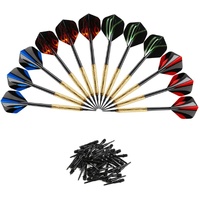 12 Pcs Darts Plastic Tip, Soft Tip Darts Set, 14g Plastic Tipped Dart, Attach Extra 36 Black 2BA Replacement Tips, Soft Tip Darts for Electronic/Plast