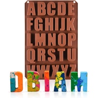 26 Cavities Large Letter Molds Silicone Alphabet Mold for Crayon, Resin, Chocolate, Candy, Wax, Cake Baking Decor (1)