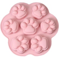 7-Cavity Silicone Cat Paw Mould Chocolate Fondant Ice Cube Tray Food Safe Baking Mold