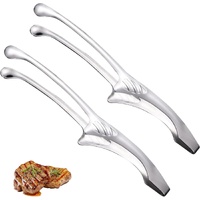 2 Pack Stainless Steel Tongs 29cm Long Handle for BBQ and Kitchen Use Silver