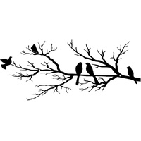 Black Metal Bird Wall Decor - Indoor/Outdoor Wall Accessory for Balcony Garden Living Room - Home Decoration Piece