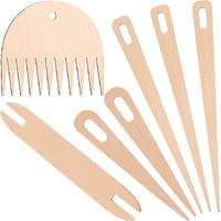 7-Delige Houten Weefset - Weefnaalden Weefspoel & Weefkam - Handweven DIY Gereedschap - Tapestry Wandtapijt Breien - Cadeau Breien Weven