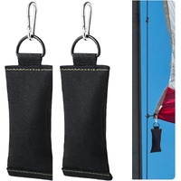 2 Pcs Flag Weight for Flagpoles 1lb Clip on Weights Flag Pole Counterweight for Bottom of Windy Days Internal External Halyard Flagpole(Black)