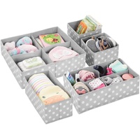 Soft Fabric Dresser Drawer/Closet Divided Storage Organizer Bins for Nursery - Holds Blankets, Bibs, Socks, Lotion, Clothes, Shoes, Toys - Set of 5 - 