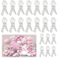 20 Pack Plastic Transparent Balloon Arch Clips for Backdrop | 3.5 Inch Heavy-Duty Spring Clamps for Birthday Decoration Accessories Beach Towels Craft