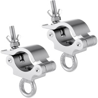 2 Pcs Heavy Duty 2 Inch Truss Clamp with Eye Bolt for 48-51mm Truss Tube/Pipe, Aluminum Stage Light Clamps for LED Video Wall and Lighting Mounting