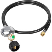 3.5 Feet Universal Gas Grill Regulator and Hose with Gauge, Replacement for Patio Heater, Weber, Charbroil, Nexgrill and Other Propane BBQ Grill, Fire