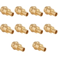 (Pack of 10)  1/2" Copper Press X 1/2" PEX Crimp Coupling Brass Adapter, for Copper and PEX Pipe Connection (PEX1807344)