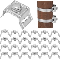 25 Pcs 304 Stainless Steel Single Bolt 3/4 Inch Flared Leg Bracket, Sign Mounting Brackets with Steel Bolt and Nylon Washer for Mount Traffic Signs, S