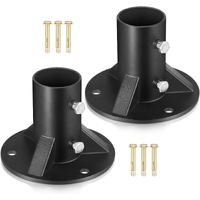 2 Pack Chain Link Fence Post 2'' Floor Flange Heavy Duty Round Post Base Bracket (od 1-7/8'') Fits Fence Mailbox Railing Deck Flag Column Stair Handra