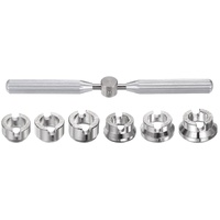 5537 Watch Case Opener Dies Set, Alloy Steel Watch Back Cover Remover Repair Accessory with Wrench for Watch Repair Watchmaker, Silver