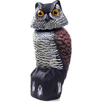 Fake Owl Decoys to Scare Birds Away, Rotating Head Sculptures, Nature Enemy Scarecrow Plastic Statues, Pest Repellent, Bird Control and Pigeon Deterre