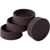 1.5x1.5 Round Rubber Furniture Caster Cups, Anti-Sliding Furniture Pads Bed Stopper Floor Protectors with Grip - Protect Any Flooring