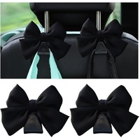 2PCS Car Seat Headrest Hooks, Cute Bow Vehicle Hooks for Purses and Bags, Automotive Purse Hook Hanger Interior Decoration Accessories, Universal for 