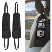 2PCS Car Seat Storage Hanging Bag, Multi-Pocket Seat Side Organizer, Multifunctional Mesh Net Pocket, Can Hold Mobile Phone, Wallet, Glasses, Suitable