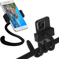 2 Pcs Stroller Phone Holder Portable Cell Stand Universal Accessories for Parent Baby Toddler Cellphone Clamp with Non Slip Silicone Arm Grip(Black,No