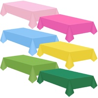 12 Pcs Hawaiian Plastic Tablecloths 54 x 108 Inch Disposable Rectangle Waterproof Table Cover for Birthday Wedding Anniversary Fine Dining Luau Summer