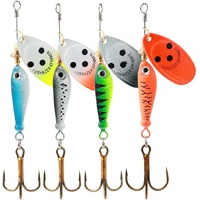 4Pcs Fishing Lure Spinner Baits, Bait Bionic Hard Baits,Metal Rotating Sequin baits for Bass, Trout, Walleye, Northern Pike and Salmon  0.63oz