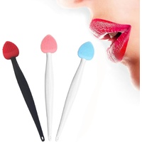 Lip Scrub Brush Tool,Double-Sided Silicone Exfoliating Brushes Kits,Gentle Exfoliator Scrubber for Smooth,Soft,Bright,Fuller Healthy Lips (3 Colors) H