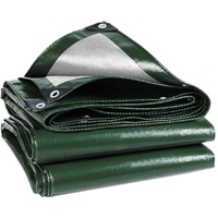 120GSM Tarpaulin Waterproof Heavy Duty, 6.6 x 9.8 Ft Large Green Rainproof Tarp UV/Tear Resistant PE Tarpaulin Sheet Tent with Reinforced Eyelets, Cov