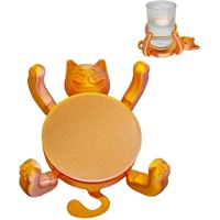 Funny Cat Coasters Cup Cuddler, 3D Creative Coasters for Drinks, Bars, Party, Birthday Gifts for Cat Lovers, Home Decor Housewarming and White Elephan