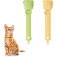 2 Pcs Cat Strip Feeders, Cute Head Shape Squeeze Spoon Multifunctional 2-in-1 Food Dispenser Treat Spoon for Wet Food Pet Supplies