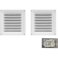 2pcs Attic Vent Soffit Vent Aluminum Wall Vent Metal Shed Vent Square Vent Louver Vent Grille with Built-in Insect Screen for Exterior Door House Atti