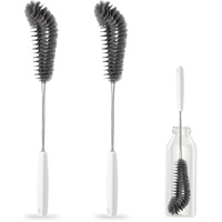 15.7" (40cm) Flexible Long Black Bottle Cleaning Brush for Kitchen and Dining - Perfect for Baby Bottles, Sports Bottles, Glassware, Mugs, Jars, and S