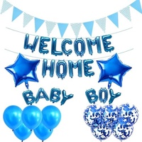 Baby Shower Decorations for Boy, Blue Banner Star Balloons welcome home Party Supplies Set for Baby Shower Boy Birthday Wedding Gender Reveal Party Su