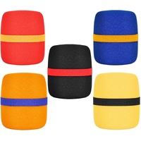 5 Pack Thick Foam Mic Cover Handheld Microphone Windscreen Colorful Microphone Sponge Cover for Karaoke DJ Stage Performance