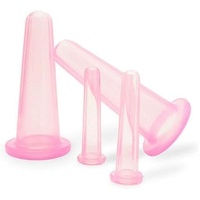 4PCS Facial Cupping Set for Face, Pink Massage Cupping Set Silicone Mini Facial Cups Face Helper Skin Care Neck Back Eyes Massaging Cup