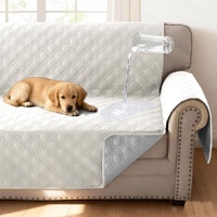 100% Waterproof Couch Cover for 3 Cushion Sofa Washable Pet Friendly with Elastic Straps Thick Durable Storage Pocket(XL Sofa, Beige) Beige 78"-X-Larg