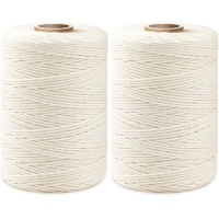 1,200ft (600ft x 2Rolls) Butchers Twine 2mm Cotton String for Cooking Kitchen Meat Turkey Sausage Roasting Baking Gift Wrapping DIY Crafts Crocheting 