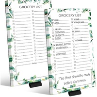 2 PCS Magnetic Grocery List Pads for Fridge, 4.5x7.5 Inches Note Pad Magnet Refridge, Magnetics Notepads, Shopping Lists, 60 Pages Per Notepad -